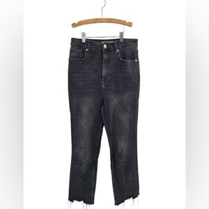 We The Free High-waisted Black Distressed Raw Hem Jeans 29 Regular